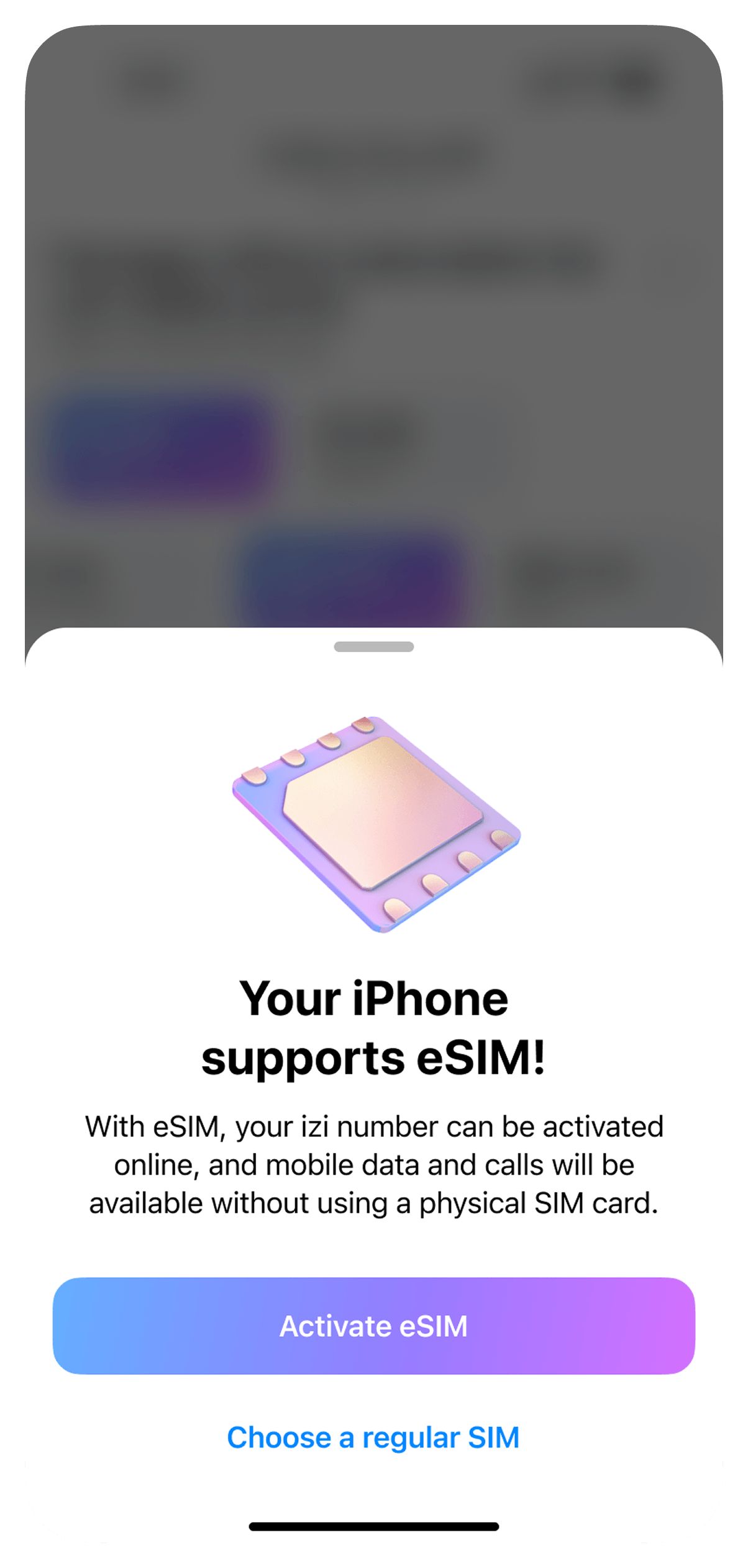 eSIM installation flow